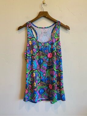 PICKLEBALL BELLA Bright Groovy Racerback Active Tank Top